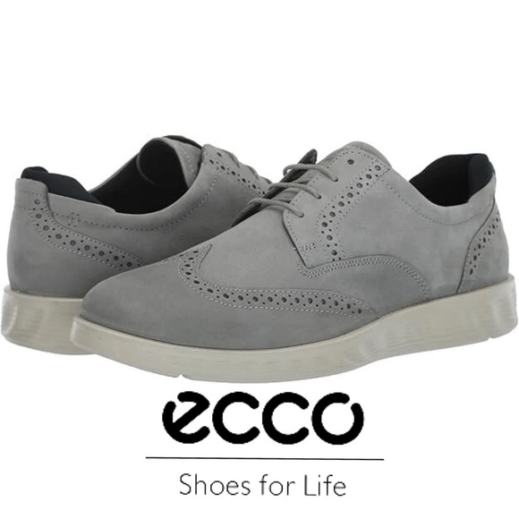 NWOB $160 ECCO Men’s Wild Dove Grey Lite Suede Oxfords - FUILDFORM Men’s 13-13.5